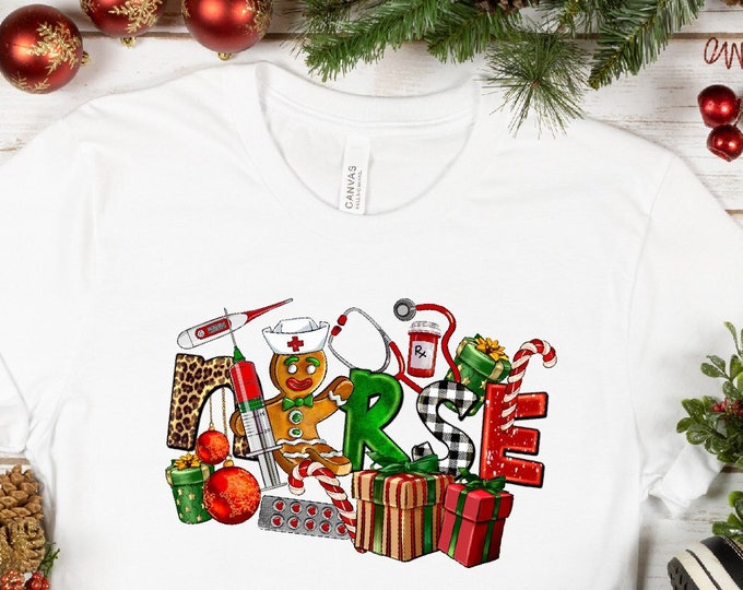 Christmas Nurse Shirt, Gift for Nurse, Christmas Nursery,Christmas Nurse Shirt, Holiday Shirt, Gift For Nurse,Nurse School Shirt, Xmas Nurse