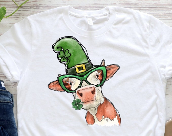 Lucky Heifer Shirt, St Patricks Day Tee, Heifer Four Leaf Clover Shirt ,St Patricks Day Cow Tee, St Patricks Heifer Shirt, Gift For Her