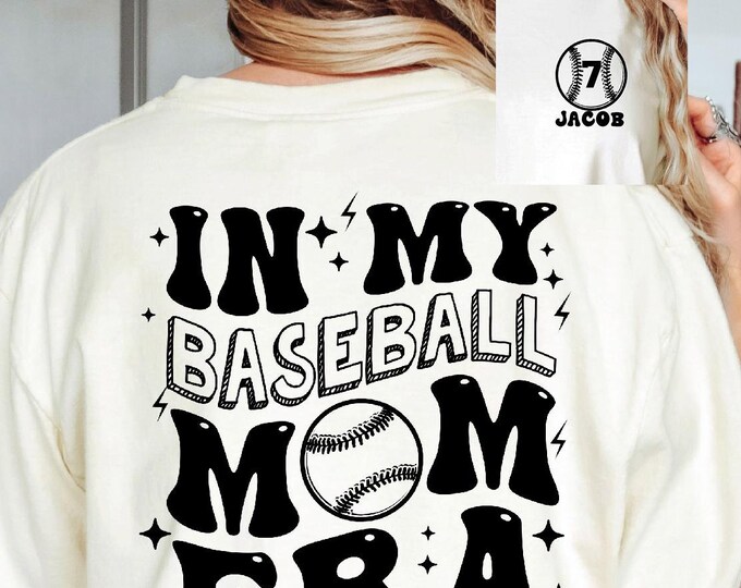Custom In My Baseball Mom Era Shirt, Mom Baseball Tee, Baseball Top for Mom, Baseball Season Shirt, Sports Mom, Baseball Game Shirt
