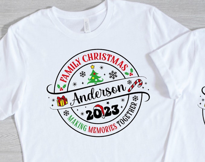 2023 Family Christmas Name Shirt, Matching Adult Youth Xmas Party Tees, Santa Celebration T-shirt, Fam Christmas, Merry Christmas Holiday