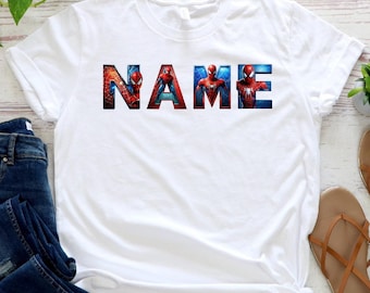 Personalized Spider Hero Birthday Shirt: Custom Name Kids Party Tee