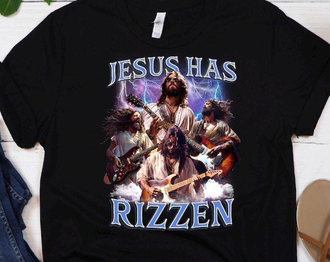 Jesus Has Rizzen Bootleg Shirt, Weirdcore Shirt, He Is Risen Shirt, Vintage Graphic Tee, Gifts For Her, Shirts That Go Hard, Easter Shirt