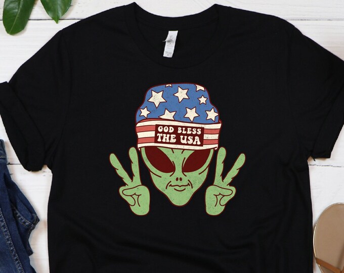 American Alien Shirt, Ufo Shirt, Funny Alien Shirt, God Bless USA Shirt, David Grusch, Funny USA Ufo Shirt, Space Shirt, Alien Shirt, Gift