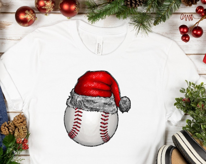 Christmas Baseball Shirt, Christmas Baseball  Santa Shirt,  Christmas Gift For Baseball Fans , Xmas Tree Farm Shirt, Funny Xmas Baseball