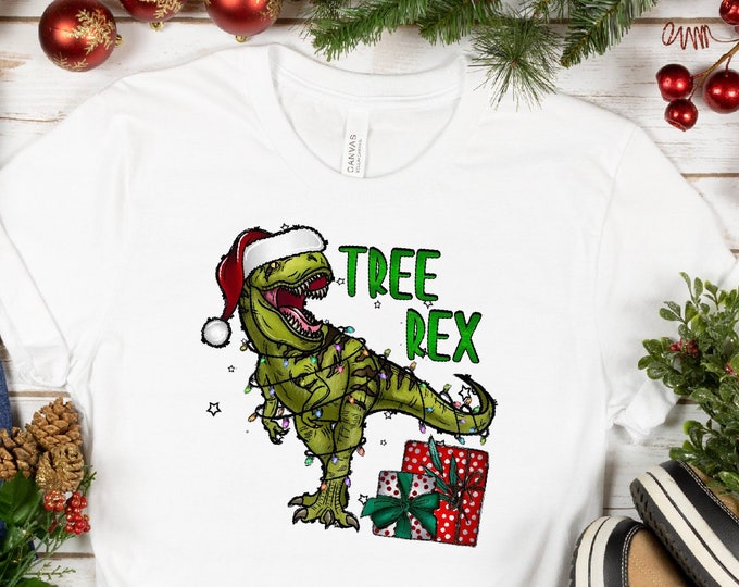 T-Rex Christmas Shirt , Tree Rex Christmas T-shirt, Christmas Dinosaur Tee, Christmas Shirt, Gift For Christmas, Funny Christmas Party Shirt