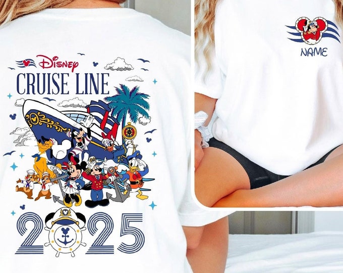 Custom Two Sided Disney Cruise Line 2025 Family Group Shirt, Disney Cruise Shirt, Disney Custom Name Shirt, Disney Vacation 2025 Shirt