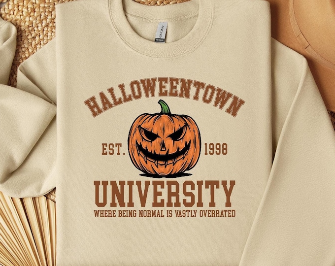 Halloweentown University Sweatshirt, Halloween Town Est 1998 Sweatshirt, Fall Sweatshirt, Pumpkin Shirt, Womens Halloween Sweatshirt