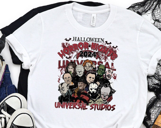 Halloween 2024 Horror Nights Universal Studios Shirt, Horror Characters Halloween Shirt, Universal Studios Scary Shirt, Halloween Shirts