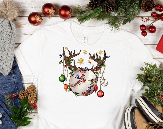 Christmas Baseball Shirt, Christmas Baseball  Santa Shirt,  Christmas Gift For Baseball Fans , Xmas Tree Farm Shirt, Funny Xmas Baseball
