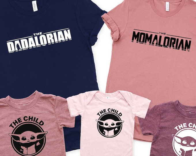 Mamalorian Dadalorian The Child Matching Shirts, Dadalorian Shirt, Momalorian Shirt, Mommy Daddy Child Shirts, Matching Shirts, Star Wars