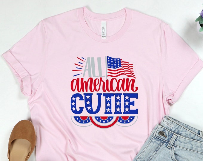 All American Cutie Shirt,  4th Of July Shirt, Independence Day Shirts, Patriotic Family Shirts, 4th Of July Gift Shirt, American Flag Shirt