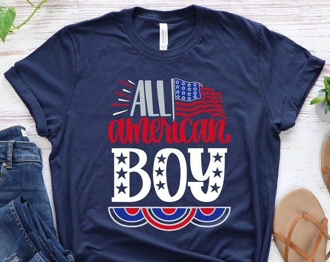 All American Boy Shirt,  4th Of July Shirt, Independence Day Shirts, Patriotic Family Shirts, 4th Of July Gift Shirt, American Flag Shirt