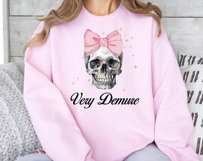 Very Demure Skeleton Sweatshirt, Autumn Sweatshirt, Fall Sweater, Halloween Sweater, Gift Her,  Very Cutesy Very Mindful Demure Sweater 2024