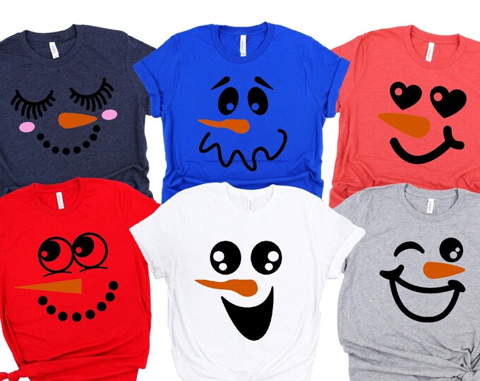 Snowman Face, Christmas Shirt, Gift For Her,Gift For Him, Christmas Gift, Christmas Gift for Family,Funny Christmas Shirt,Matching Christmas