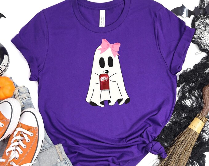 Сute Ghost Coffee Shirt, Сute Little Ghost Iced Coffee t-shirt, Boo Ghost Shirt, Ghost Coffee Shirt, Halloween Coffee Lovers, Ghost Pepper