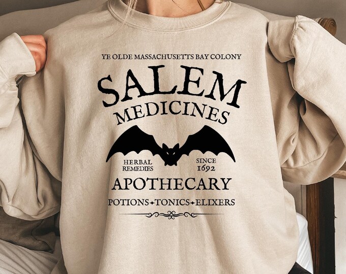 Salem Apothecary Halloween Sweatshirt,Free Gift Bag,Retro Style Halloween Tee,Salem Witches Shirt, Salem Sweatshirt, Salem Since 1692 Hoodie