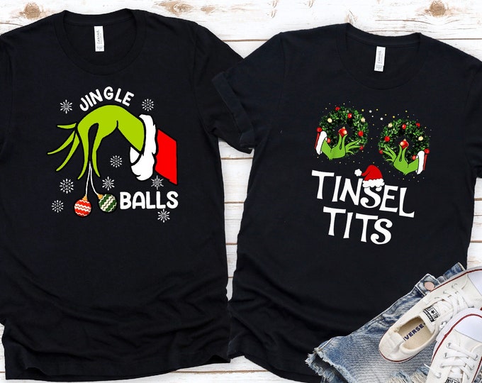 X-Mass Shirt, Tinsel Tits Shirt, Jingle Balls Shirt, Christmas Matching Shirt, Christmas Gift, Xmas Shirt, Jingle Balls Shirt, Tinsel Tits