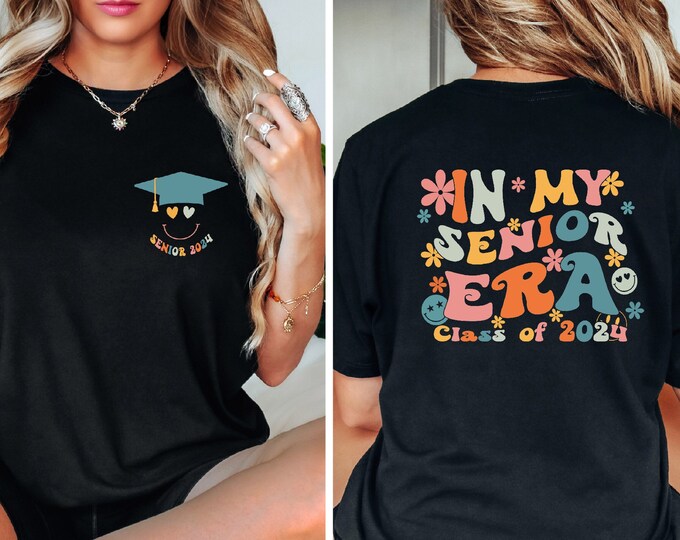In My Senior Era Shirt, Class of 2024 Retro Senior Shirt, College Graduation Shirt, Senior Era 2024, Graduation Gift Shirt 2024, Grad Gift