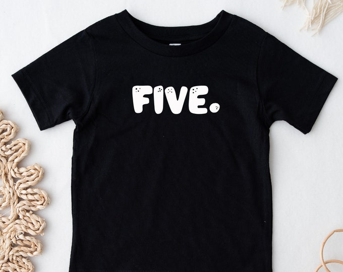 5th Birthday Toddler Shirt - Retro Fifth Birthday Shirt - Five is Vibe Wave Toddler & Youth Tee #5192-C
