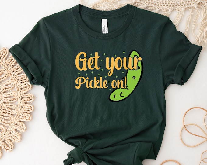 Get Your Pickle On Shirt // Kind of a Big Dill t shirt // Pickle ball tee // Old School tennis tee // Vintage racket shirt // Gift for him
