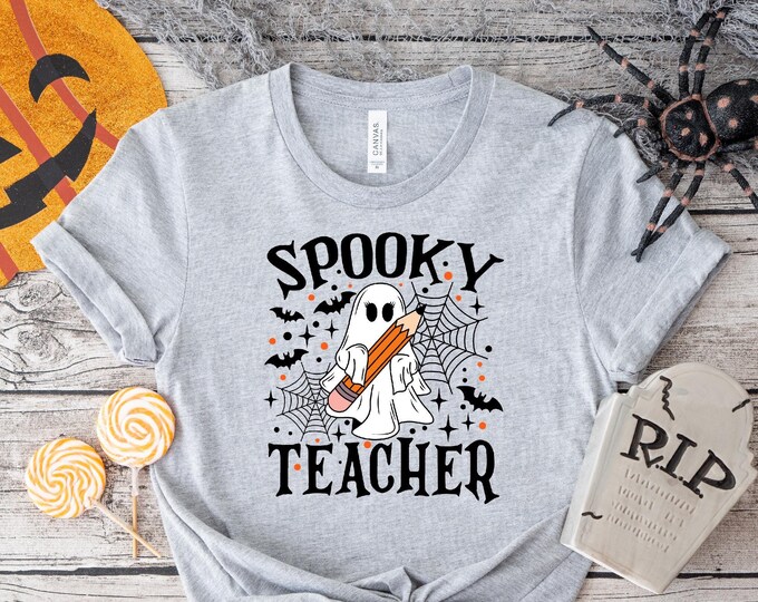 Spooky Teacher Halloween Shirt Halloween Teacher Shirt Trick or Teach Spooky Teacher T-shirt Ghost Teacher Teacher Pumpkin Shirt 2024