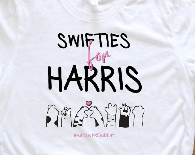Swifties For Harris T-Shirt, Harris 2024 Shirt, Democratic Party, Childless Cat Lady, Kamala Harris Shirt, Presidential Campaign Shirt