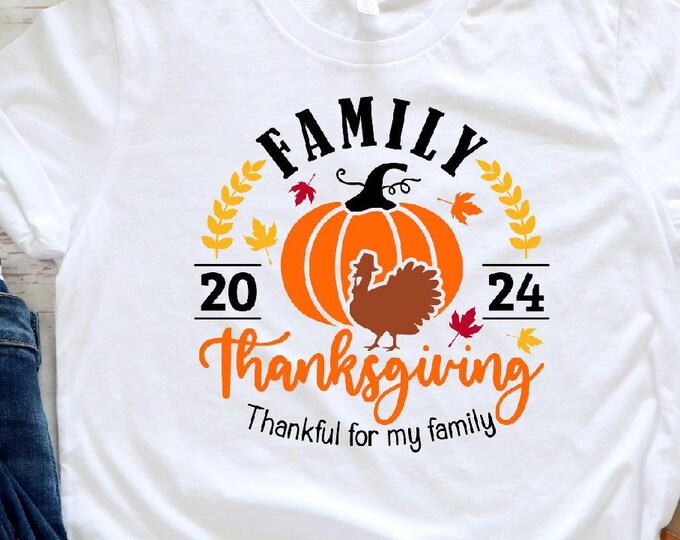 Custom Thanksgiving Family Matching Shirts, Thankful For My Family T-Shirt, Thanksgiving T-Shirt, Family Thanksgiving T-shirt, Fall T-shirts