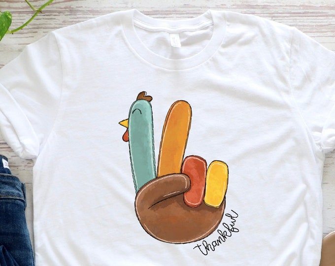 Peace Turkey Shirt, Funny Thanksgiving Shirt, Turkey Shirt for Thanksgiving, Thanksgiving Shirt,  Thanksgiving Gifts, Thankful Shirt
