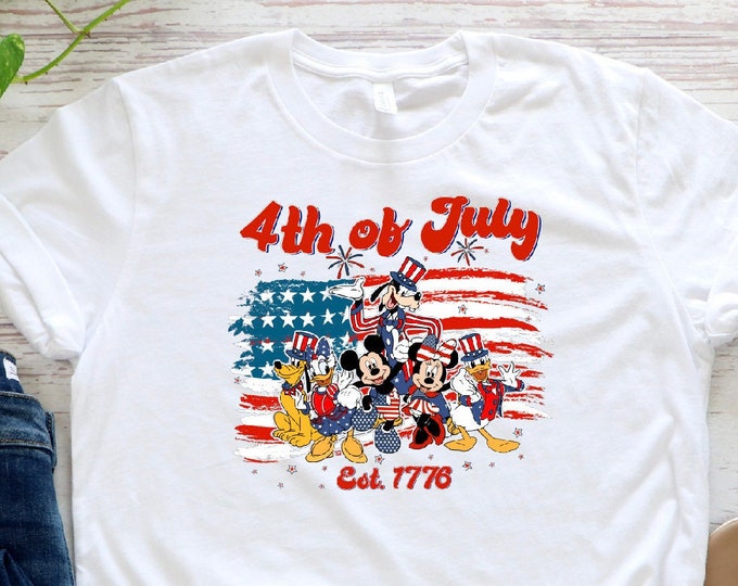 Disney 4th of July  Est. 1776  Shirt, Independence Day Family Matching Shirts, 4th Of July Shirt, Disney Shirt, Disney Matching Shirts 2024