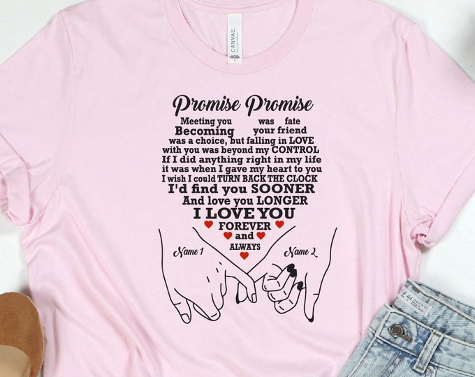 Custom Name Holding Hands Shirt, Personalized Valentine Matching Couple, Matching Couples Shirts, Matching Couple Outfit,Custom Couple Shirt