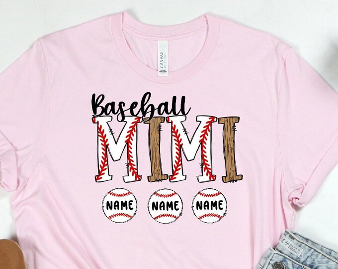 Personalized Baseball Grandma Shirt, Grandma Shirt, Baseball Lovers Grandma Tee, Baseball Shirt for Mom, Shirt for Nana from Kid Custom Name
