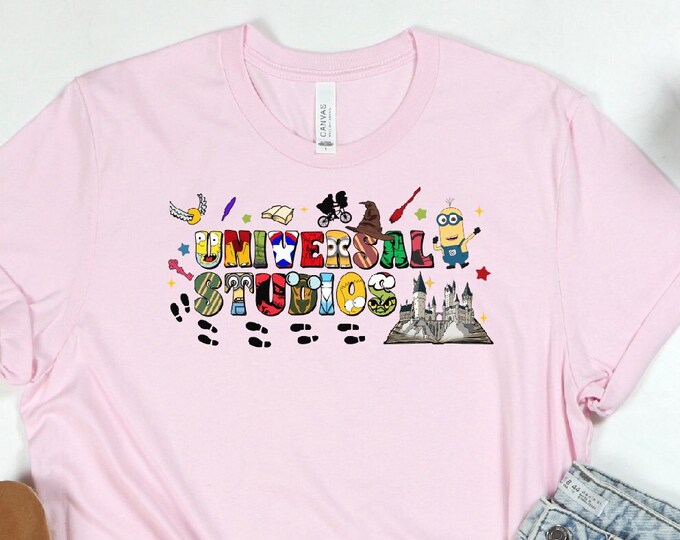Universal Studios Movie Fan Tee - Retro Hollywood Theme Park Shirt - Pop Culture Film Buff Apparel - Hollywood Souvenir - Vacation Fashion