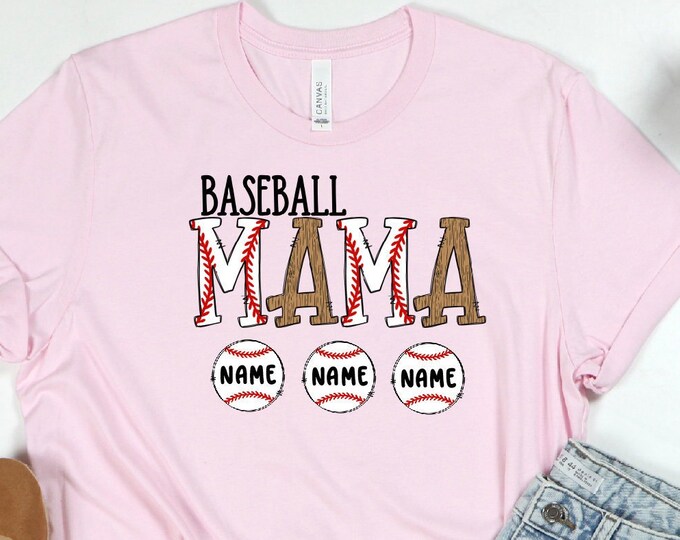 Personalized Baseball Mom Shirt, Baseball Mom Personalized Number Shirt, Baseball Mom Personalized Name Number Shirt