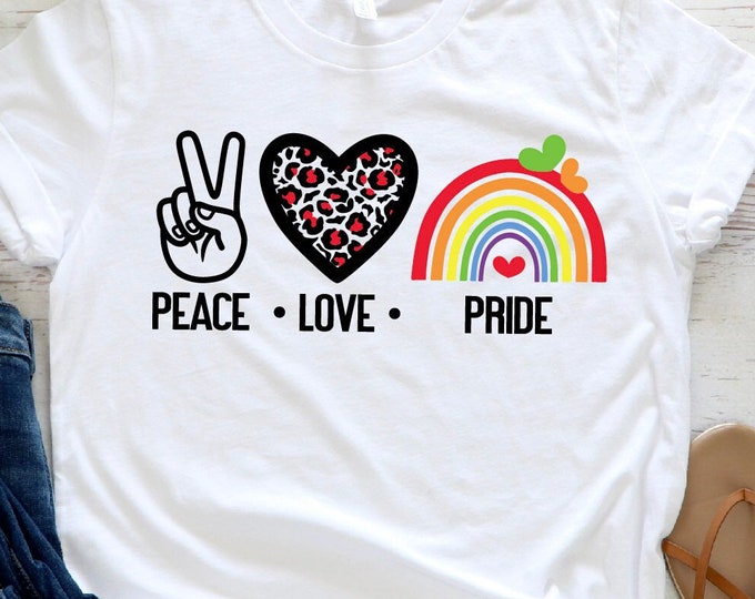 Peace Love Pride Shirt, Equality Shirt, Human Rights Shirt, Custom High Quality Shirt, Novelty Shirt, LGBTQ, LGBTQ  Shirt, Gift For Pride