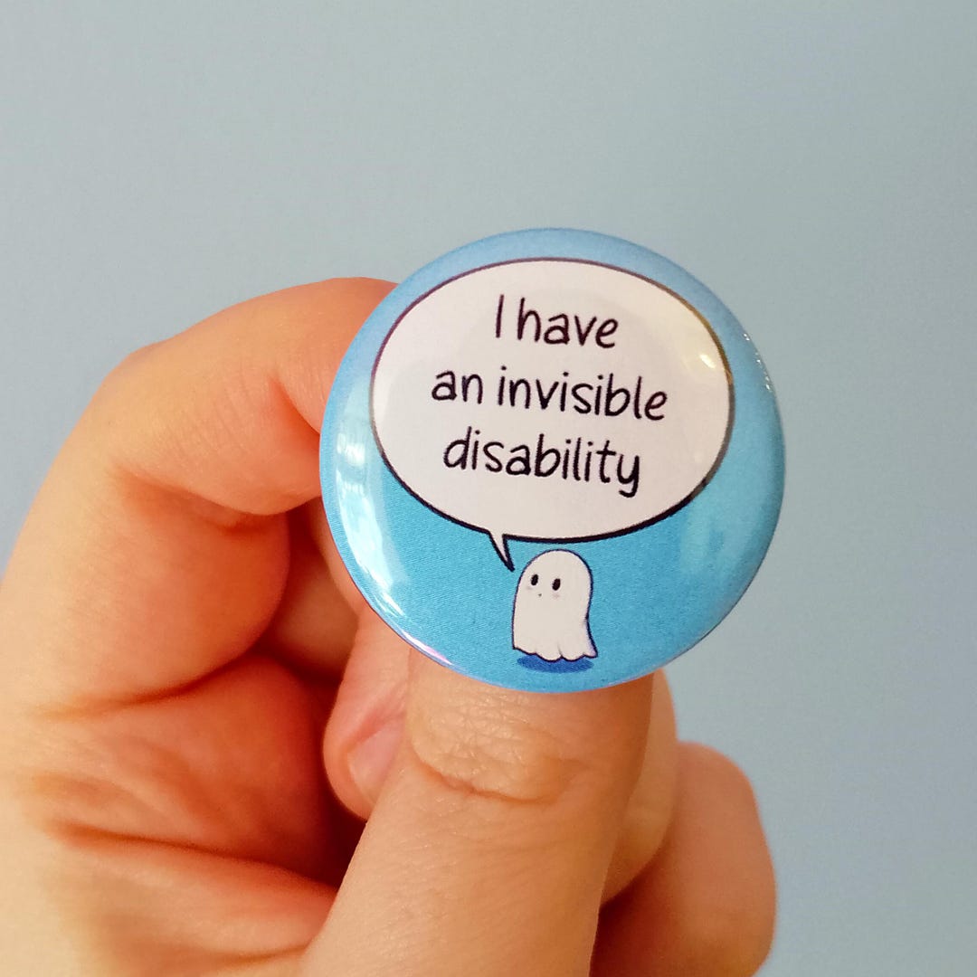 Invisible Disability Ghost Badge | Hidden Disabilities - Autism, ADHD ...
