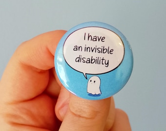 Invisible Disability Ghost Badge | Hidden Disabilities - Autism, ADHD, PoTS, Hearing Impaired, Chronic Illness