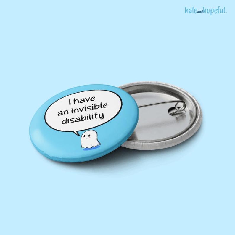 Invisible Disability Ghost Badge | Hidden Disabilities - Autism, ADHD ...