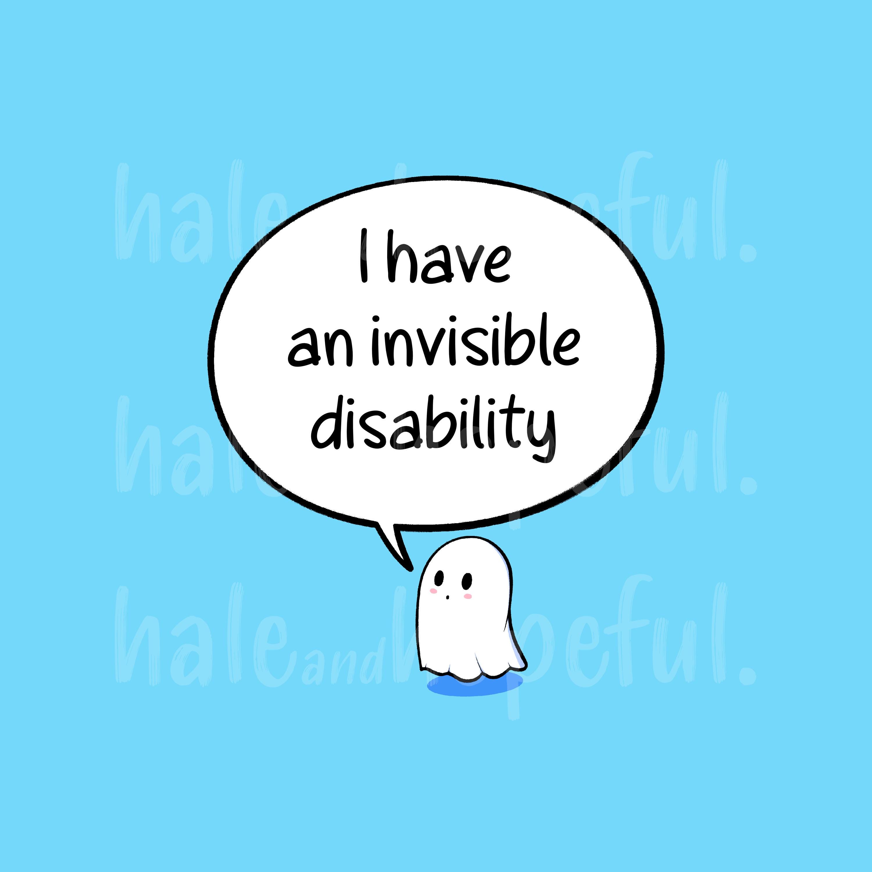 Invisible Disability Ghost Badge | Hidden Disabilities - Autism, ADHD ...