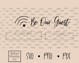 Guest Room Wifi Sign | SVG, PNG (Digital Download)