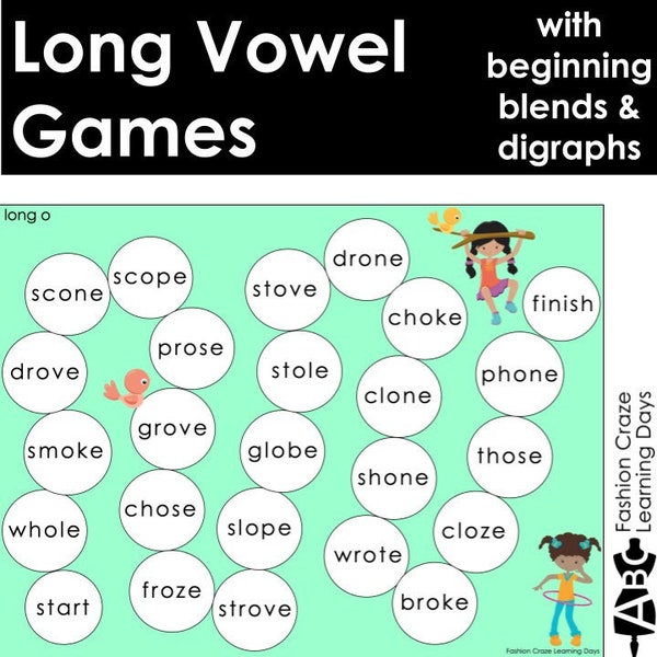 Long Vowel Activities CVCE Silent E Games with Blends and Digraphs