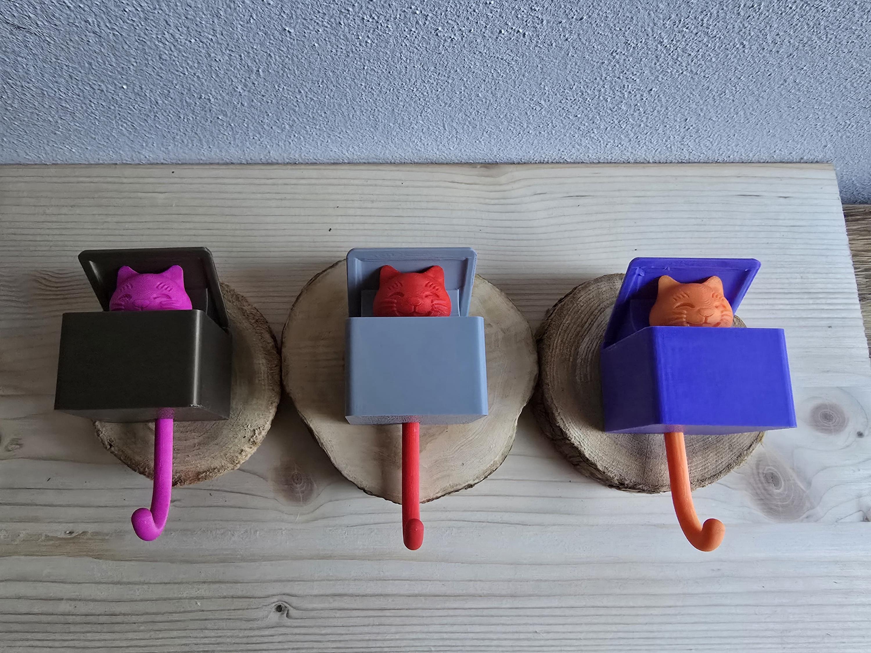 Cat Tail Key Hook Box 3D Printed - Cute Key Holder With Pop-up Cat Head ...