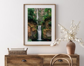 Multnomah Falls Oregon Photo Wall Art, Waterfall Landscape Art, Oregon Photography, Landscape Print, Home Decor, Photography Printable