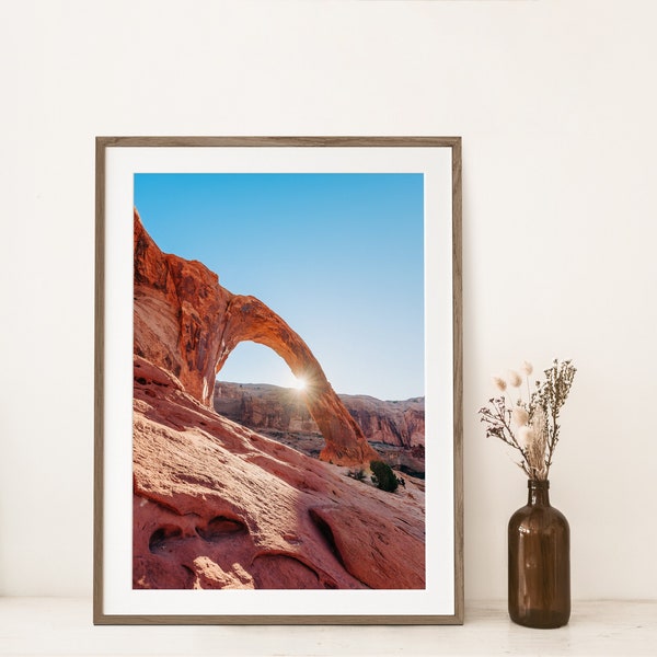 Utah Arches National Park Wall Art, Moab Landscape Art, Corona Arch Utah Photograph, Landscape Print, Desert Print, Home Decor Cabin Art