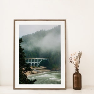 Misty Oregon Coast Wall Art, Landscape Art, Oregon Photography, Landscape Print, Beach House Decor, Home Wall Art Printables
