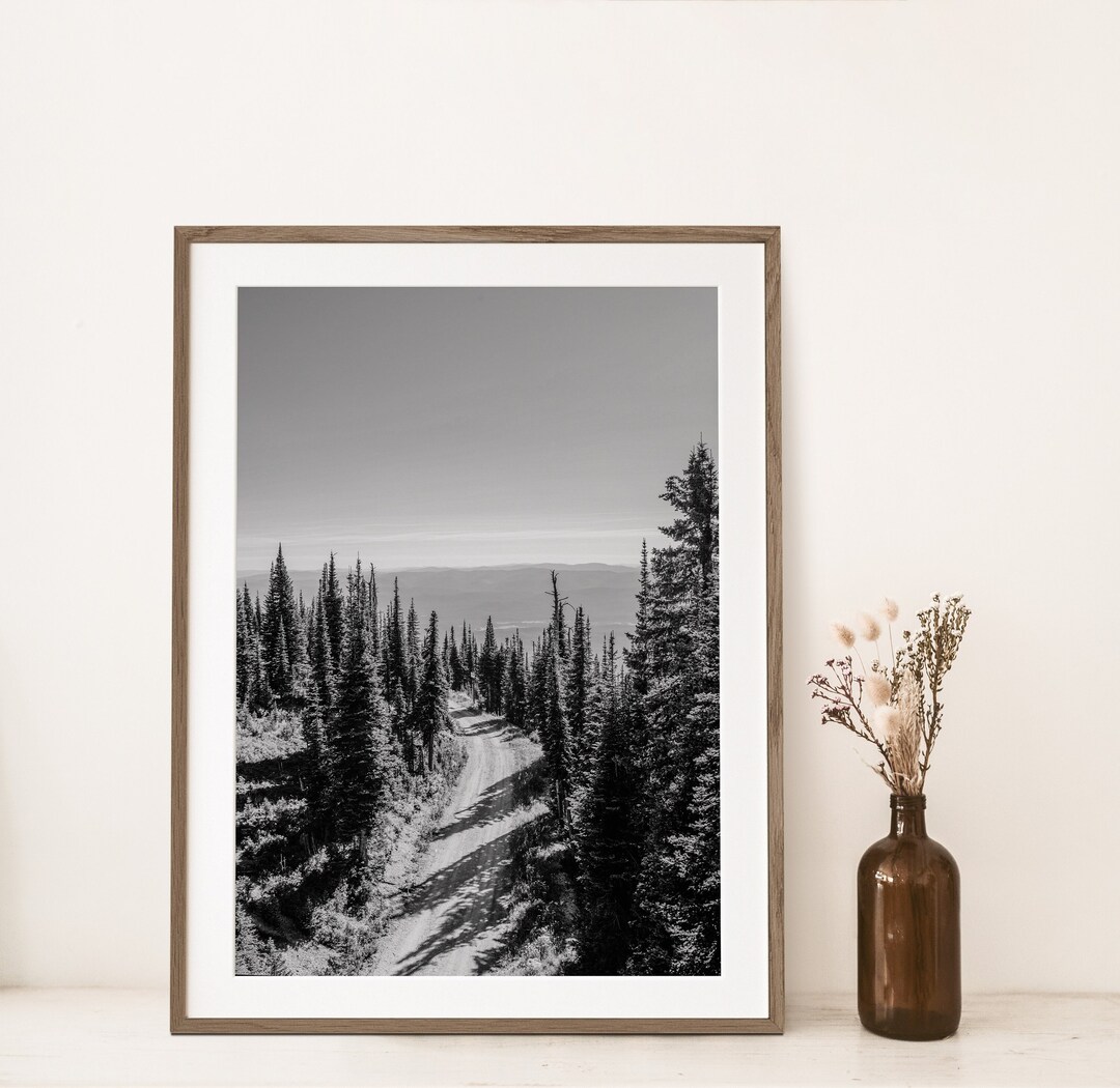 Whitefish Montana Black and White Photograph, Montana Printable Wall ...