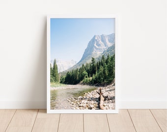 Glacier National Park kunst aan de muur, Montana landschapskunst, Glacier National Park foto, landschapsprint, Montana Mountains print, afdrukbaar