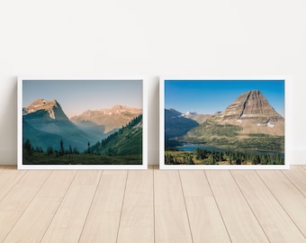 Glacier National Park Montana Fotografie Wall Art Bundle Set van 2, Landschap Wall Art, Cabin Decor Printable, Digitale Download, Bergen