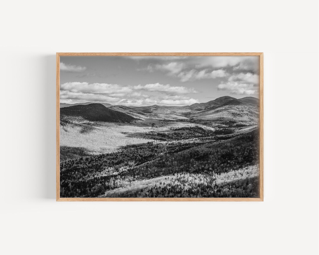 White Mountains National Forest Black and White Photo Wall Art Print ...