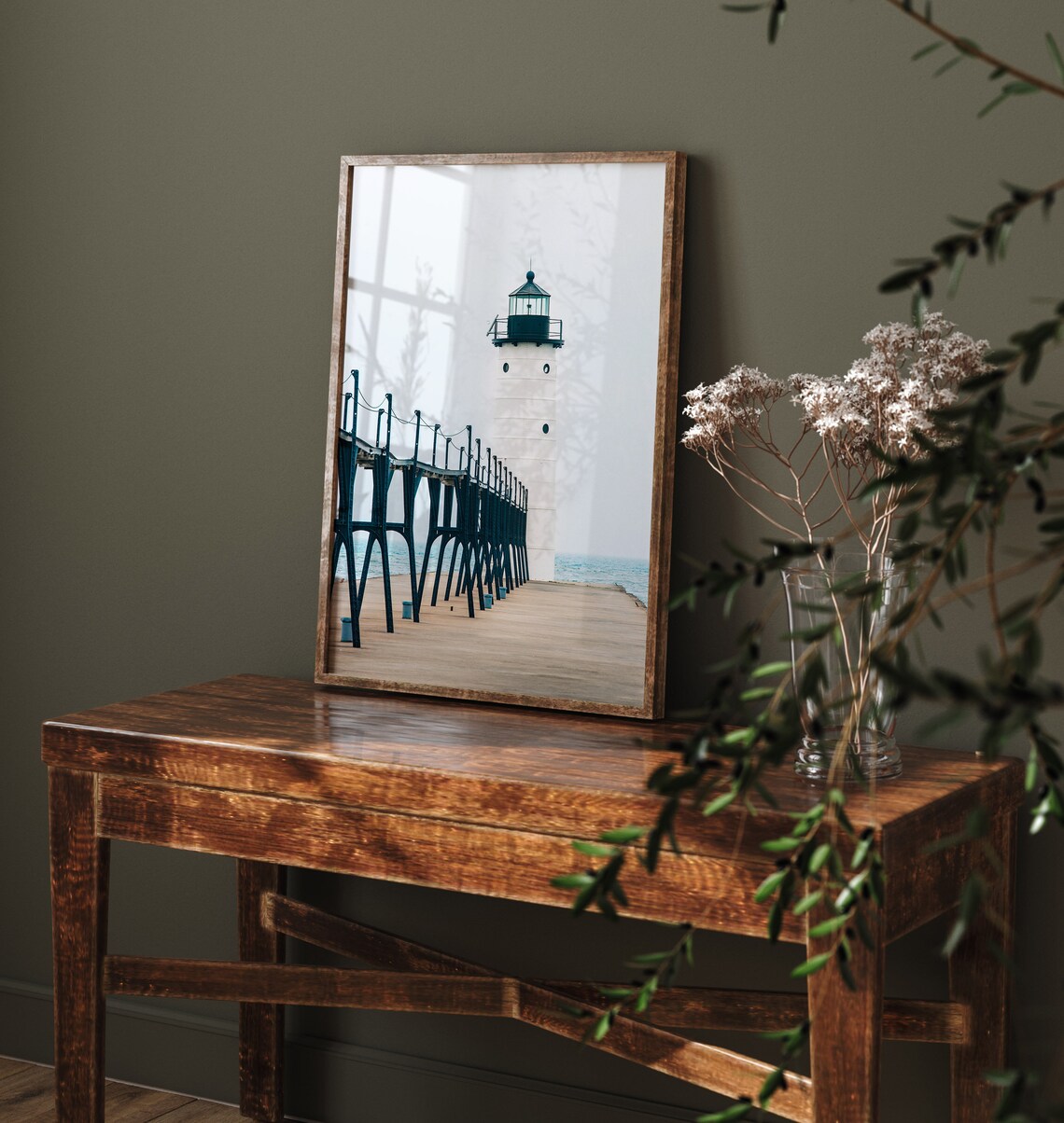 Michigan Lighthouse Wall Art Manistee North Pierhead Etsy