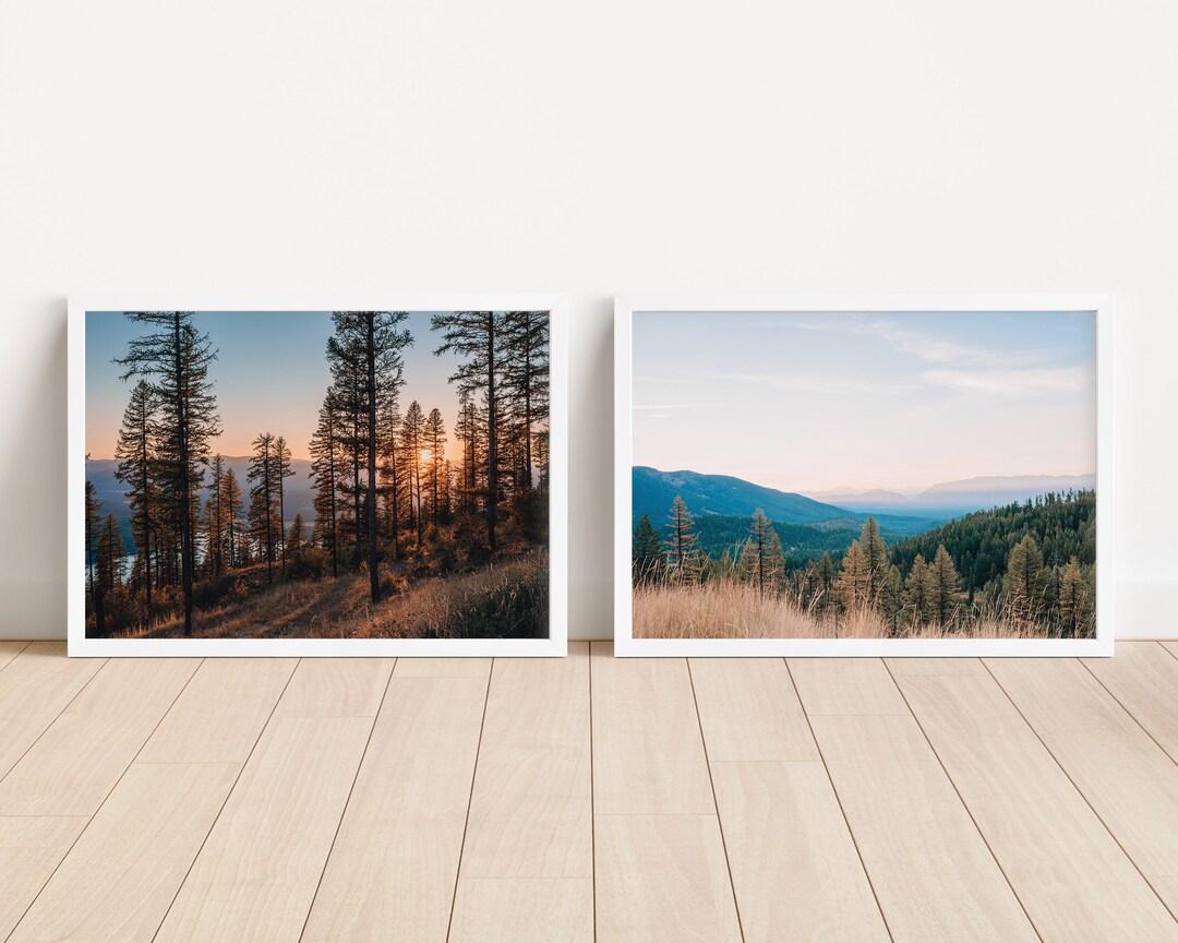 Whitefish Montana Photography Wall Art Bundle Set of 2, Landscape Wall Art, Cabin Decor